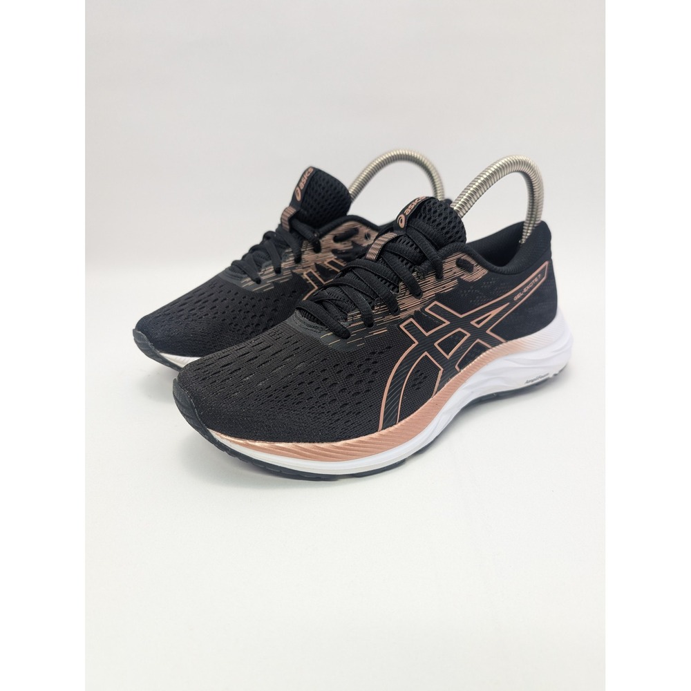 ASICS Gel-Excite 7 Womens Running Shoes Black Rose Gold 1012A561 Wide Size 7